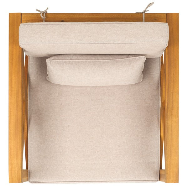 Crewe Outdoor Arm Chair – Acacia Wood Patio Chair with Cushions