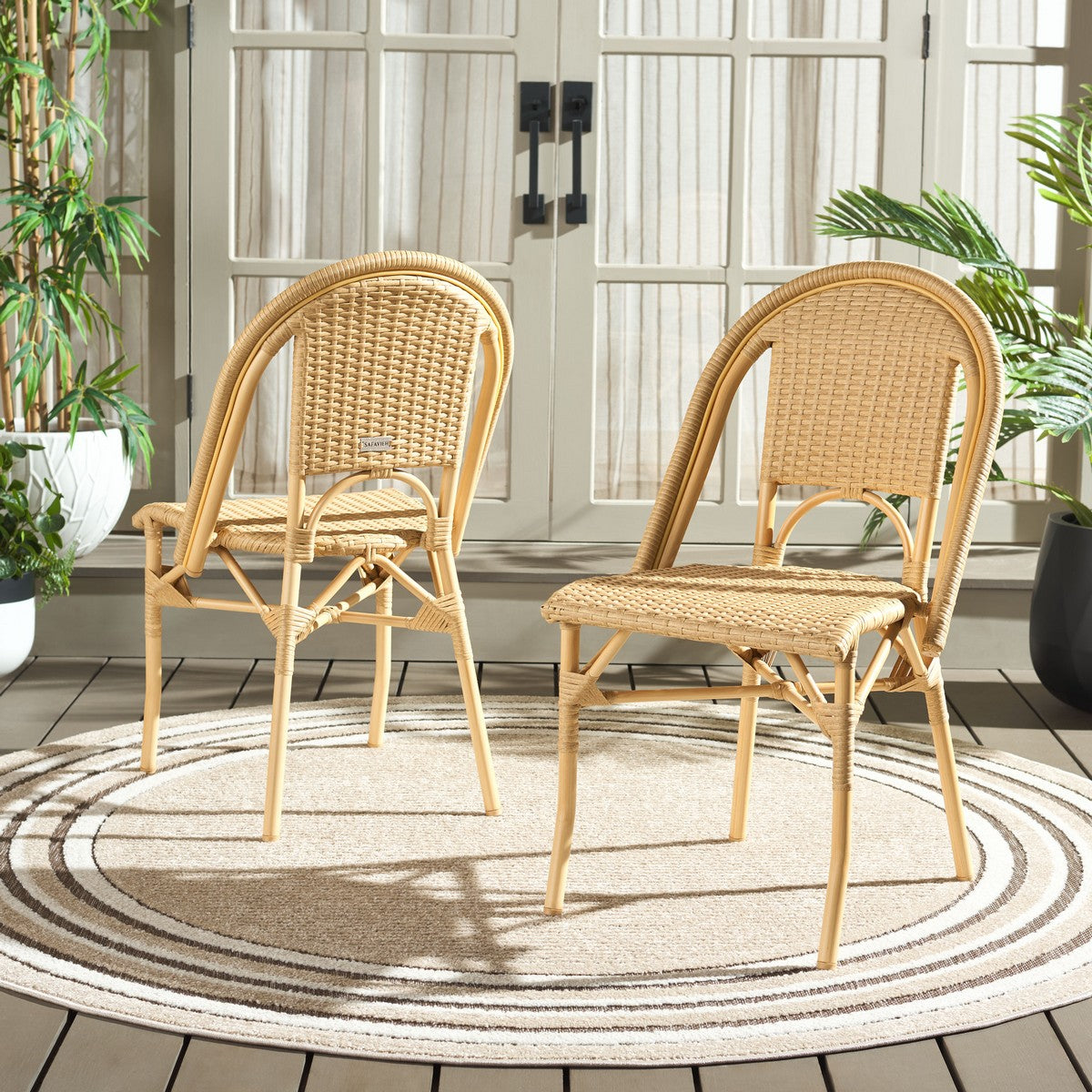 Torino Side Chair Set of 2 – Aluminum & PE Wicker Outdoor Chairs