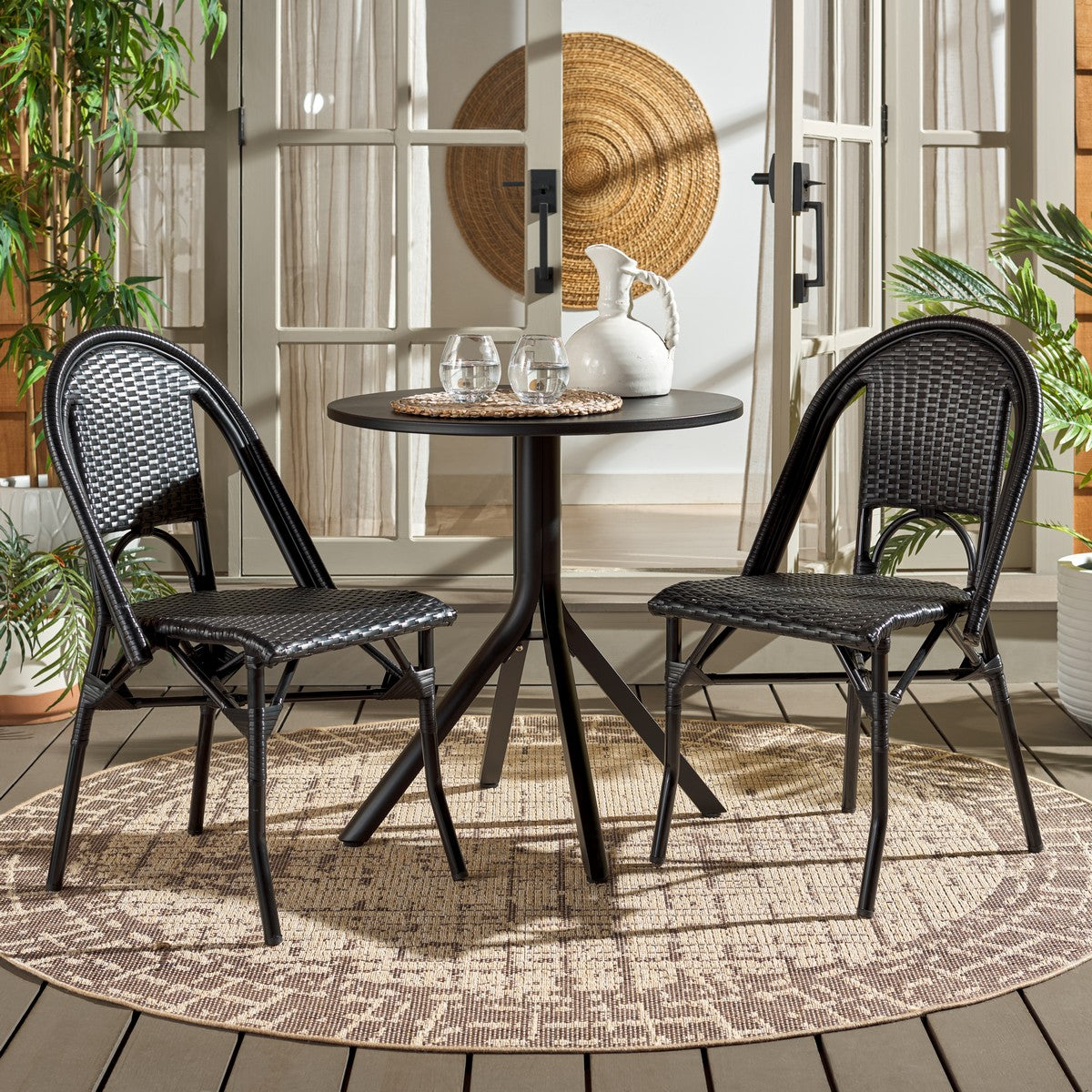 Torino Side Chair Set of 2 – Aluminum & PE Wicker Outdoor Chairs