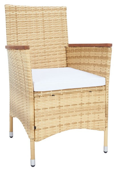 Ashwin 7-Piece Outdoor Dining Set with Cushioned Chairs & Wood-Top Table