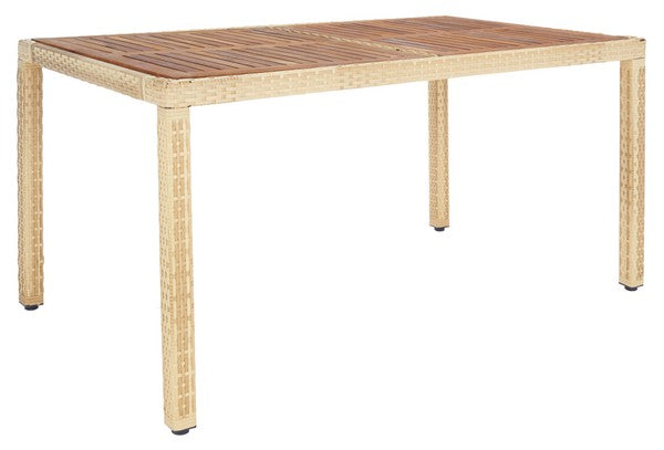 Ashwin 7-Piece Outdoor Dining Set with Cushioned Chairs & Wood-Top Table