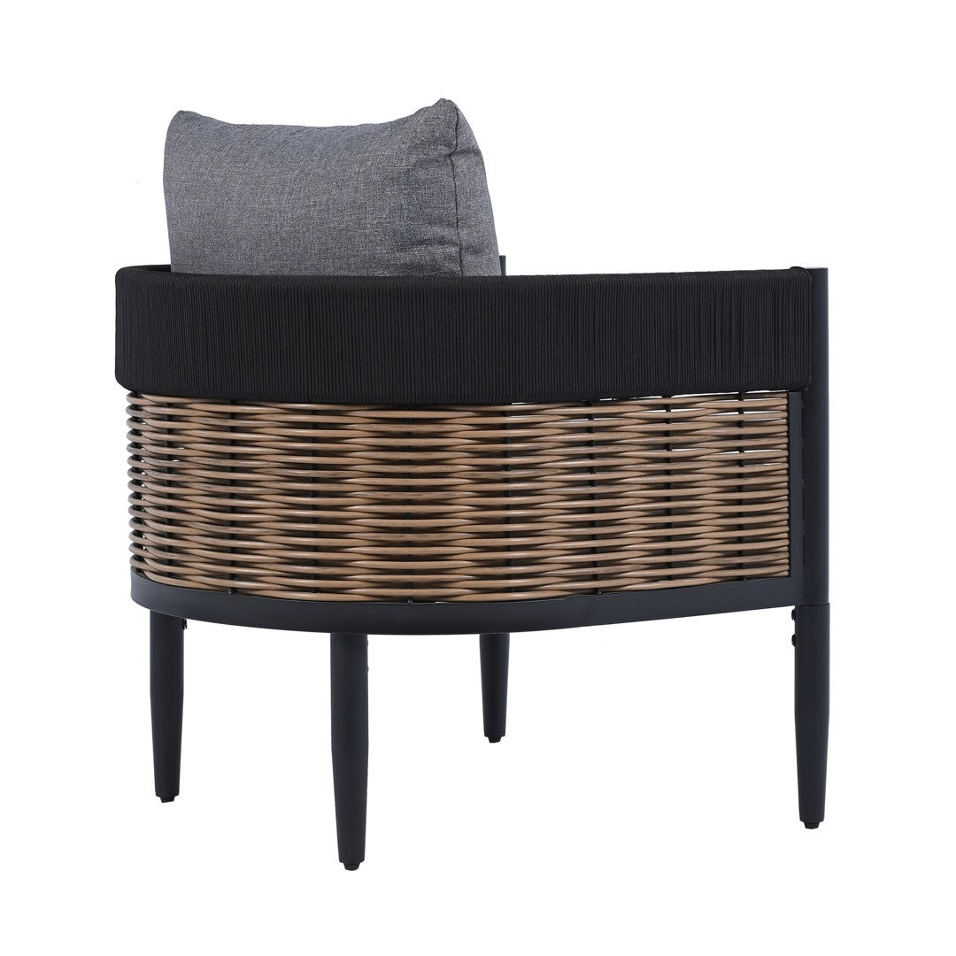 Harrison Outdoor Chair Set of 2 – Steel & Rope Patio Chairs with Cushions