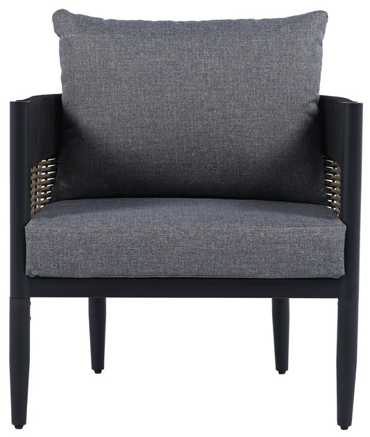 Harrison Outdoor Chair Set of 2 – Steel & Rope Patio Chairs with Cushions