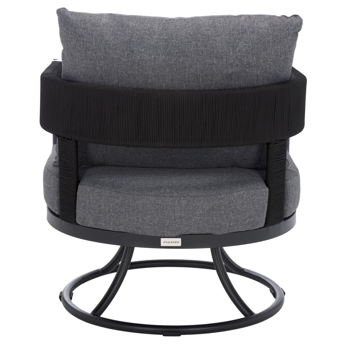 Viola Swivel Chair – Rope & Steel Outdoor Lounge Chair with Cushions