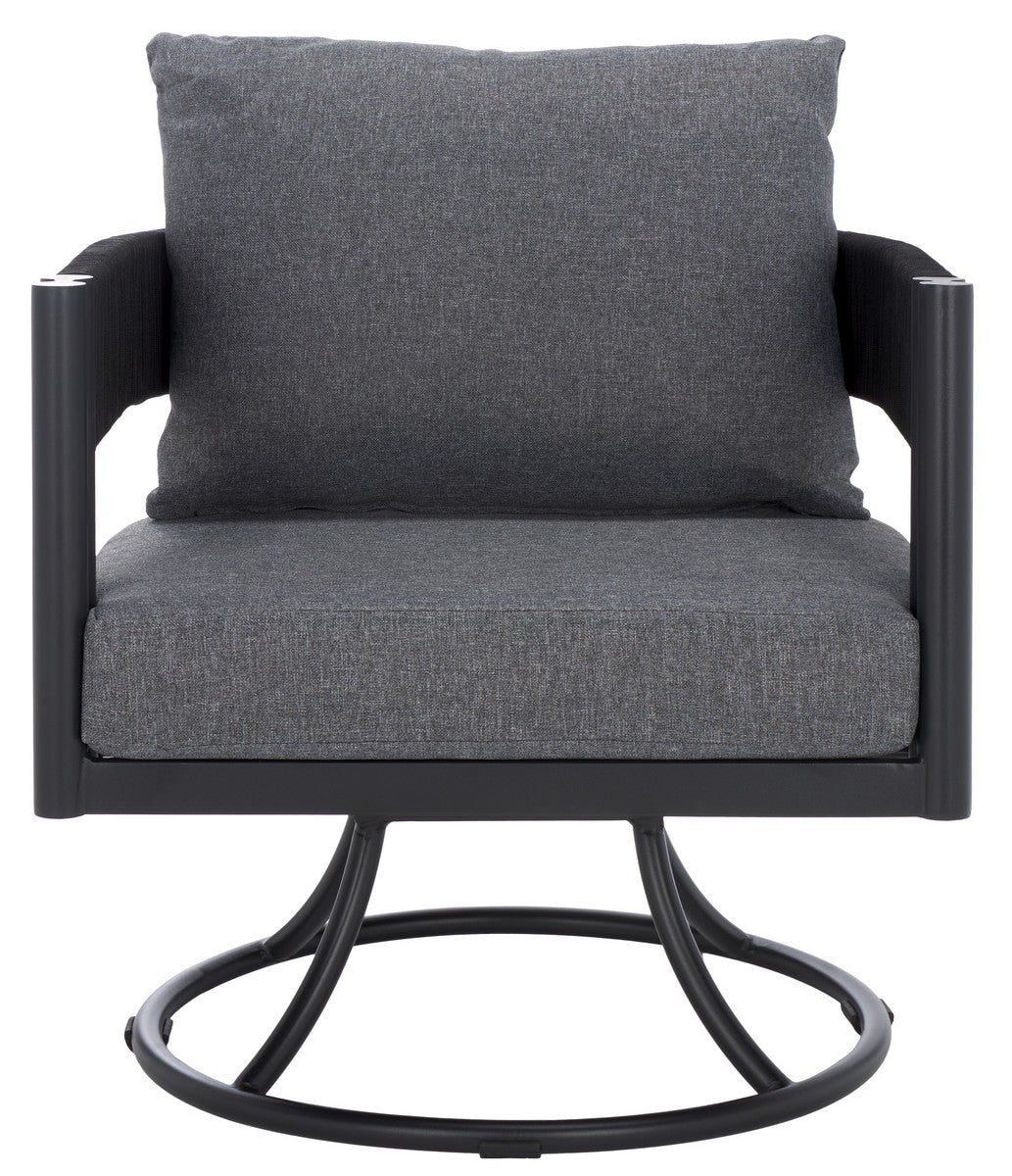 Viola Swivel Chair – Rope & Steel Outdoor Lounge Chair with Cushions