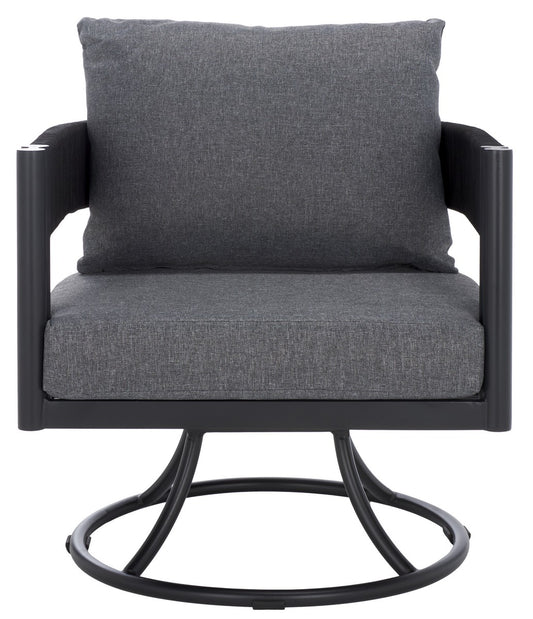 Viola Swivel Chair – Rope & Steel Outdoor Lounge Chair with Cushions