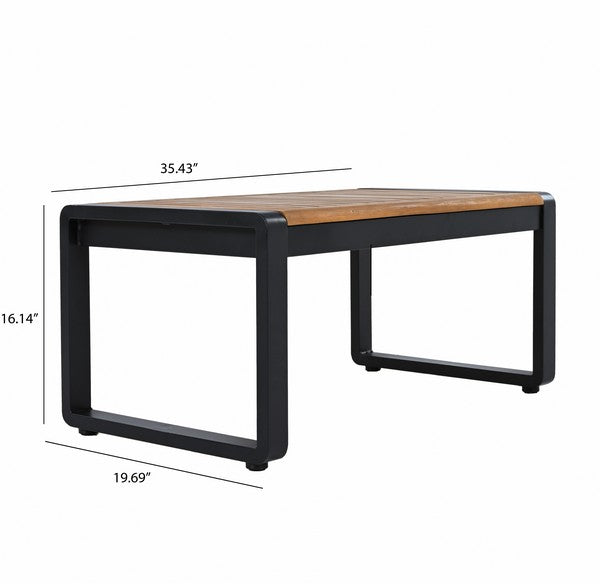 Baker 4 Piece Living Set – Modern Outdoor Lounge in Steel & Acacia