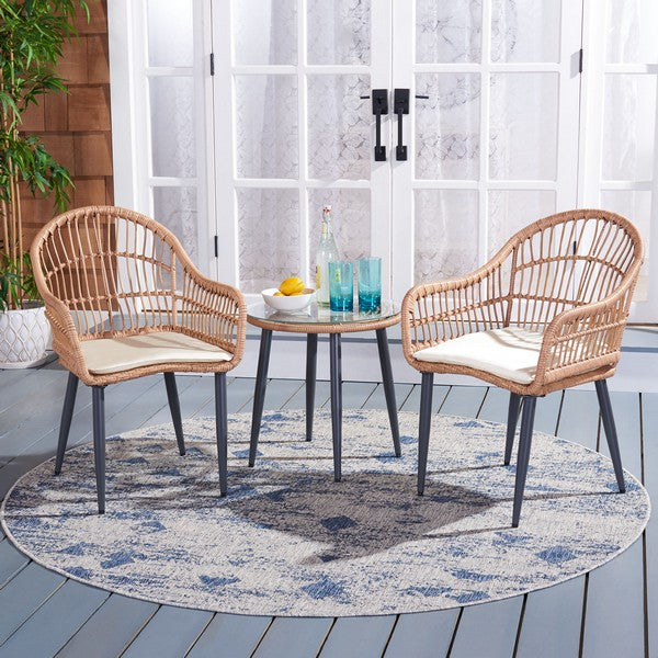 Berlen 3 Piece Lounger Set – Woven Rattan Outdoor Lounge Chairs