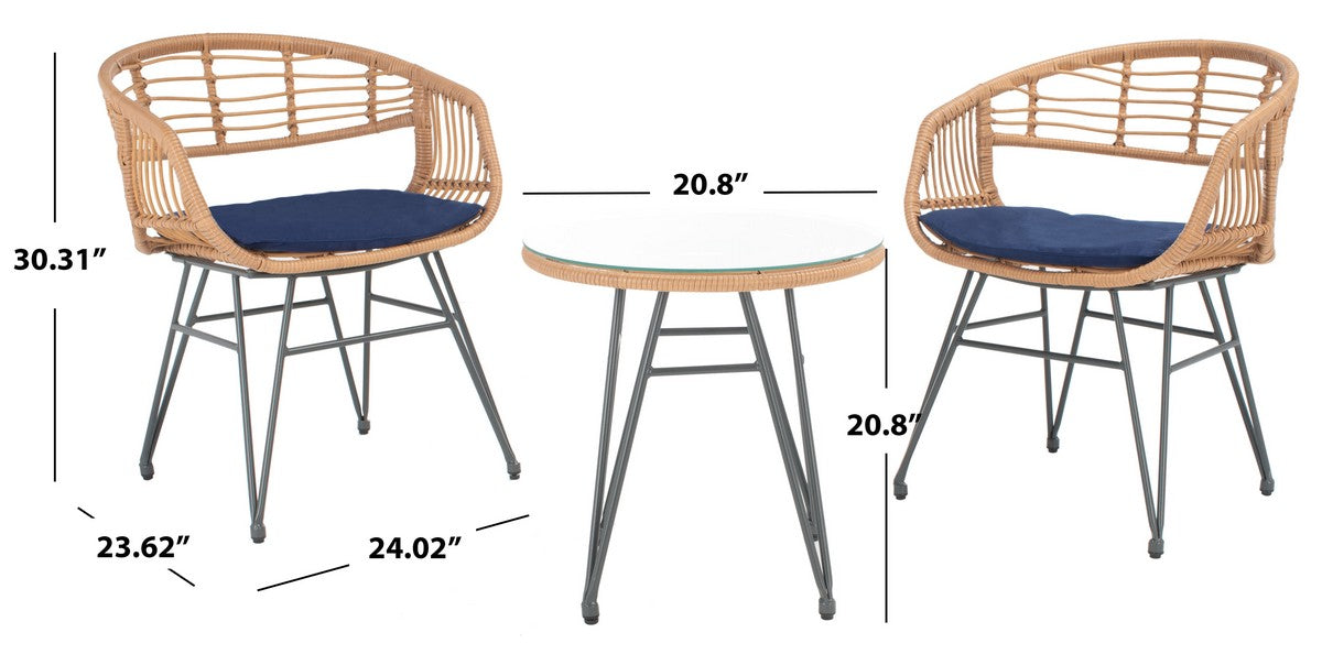 Ferla 3 Piece Lounger Set – Modern Coastal Style for Outdoor Comfort