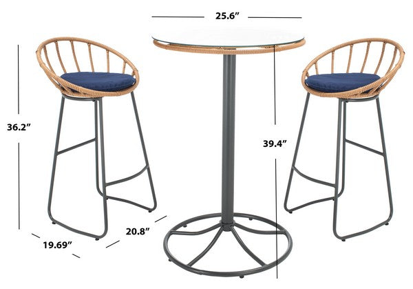 Lersa 3 Piece Lounger Set – Retro Rattan Seating