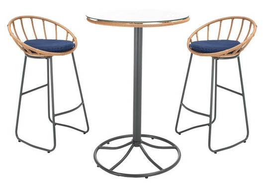 Lersa 3 Piece Lounger Set – Retro Rattan Seating