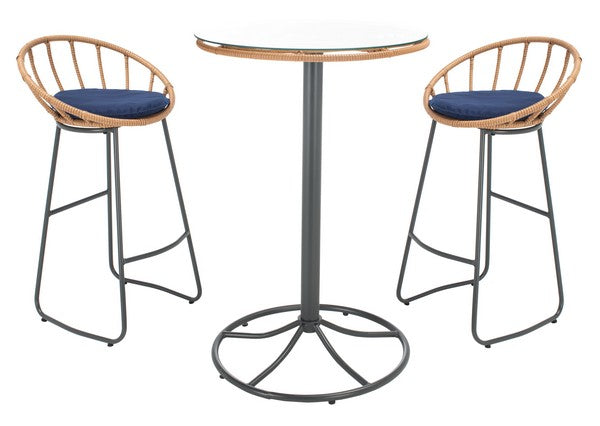 Lersa 3 Piece Lounger Set – Retro Rattan Seating