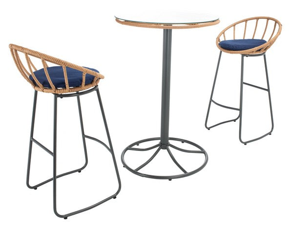 Lersa 3 Piece Lounger Set – Retro Rattan Seating