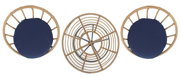 Lersa 3 Piece Lounger Set – Retro Rattan Seating