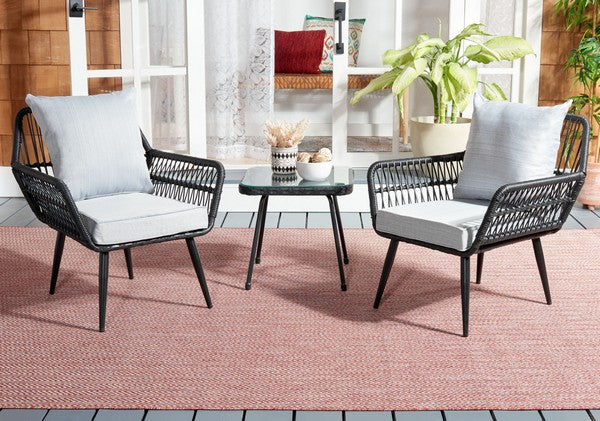 Londyn 3 Piece Outdoor Lounge Set – Wicker Armchairs with Accent Table