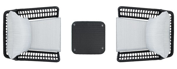 Londyn 3 Piece Outdoor Lounge Set – Wicker Armchairs with Accent Table