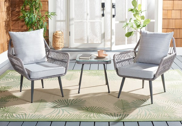 Londyn 3 Piece Outdoor Lounge Set – Wicker Armchairs with Accent Table