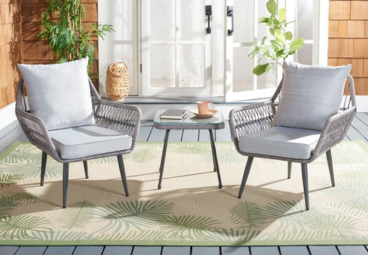 Londyn 3 Piece Outdoor Lounge Set – Wicker Armchairs with Accent Table