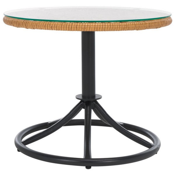 Colby 3 Piece Outdoor Set – Swivel Rattan Chairs & Side Table