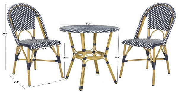Salcha 3 Piece Outdoor Bistro Set – Wicker Chairs & Round Table