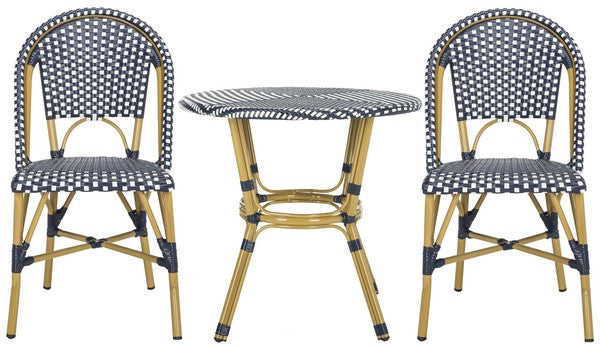Salcha 3 Piece Outdoor Bistro Set – Wicker Chairs & Round Table