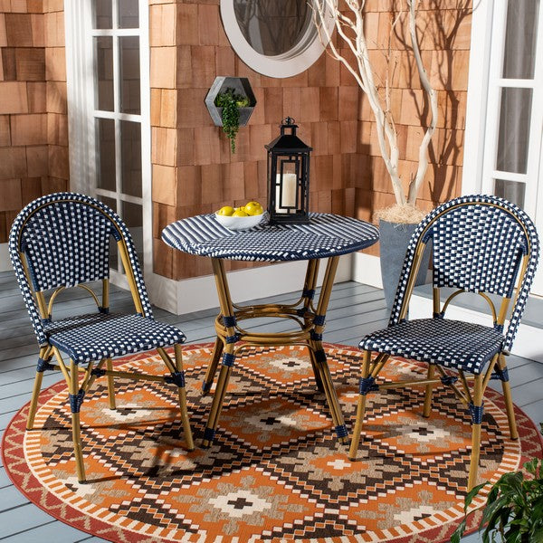 Salcha 3 Piece Outdoor Bistro Set – Wicker Chairs & Round Table
