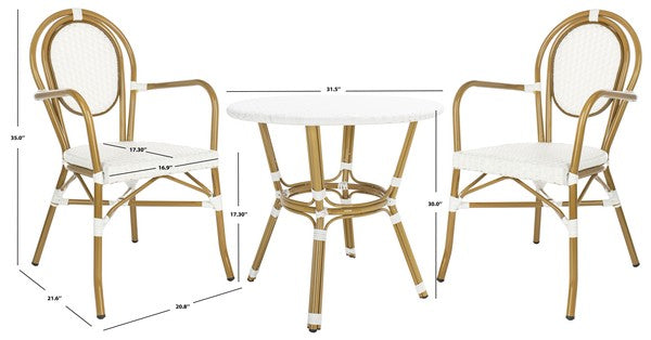 Rosen 3 Piece Bistro Set – Compact Outdoor Table & Chairs for Patio, Garden, or Balcony