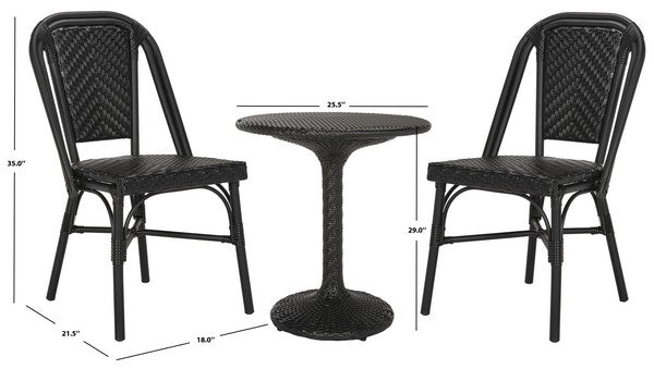 Daria 3-Piece Outdoor Bistro Set – PE Wicker Chairs & Table