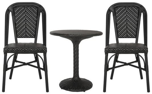 Daria 3-Piece Outdoor Bistro Set – PE Wicker Chairs & Table