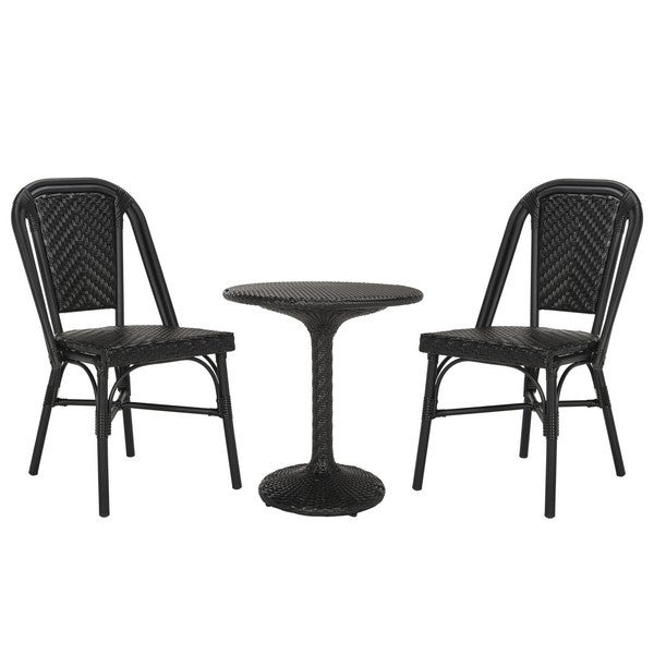 Daria 3-Piece Outdoor Bistro Set – PE Wicker Chairs & Table