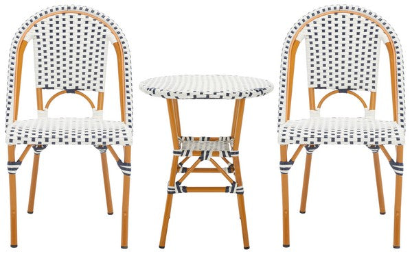 California 3 Piece Bistro Set – Woven Outdoor Chairs & Matching Table