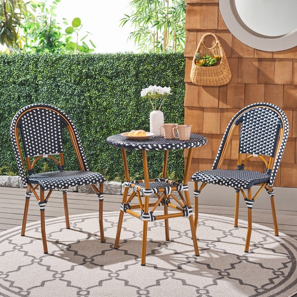 California 3 Piece Bistro Set – Woven Outdoor Chairs & Matching Table