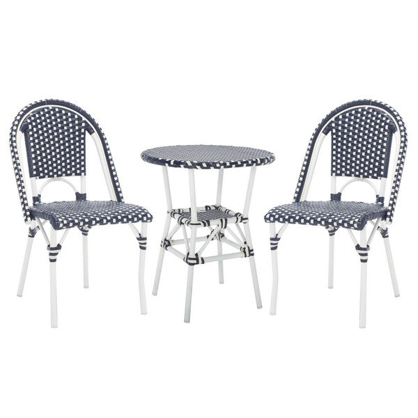 California 3 Piece Bistro Set – Woven Outdoor Chairs & Matching Table