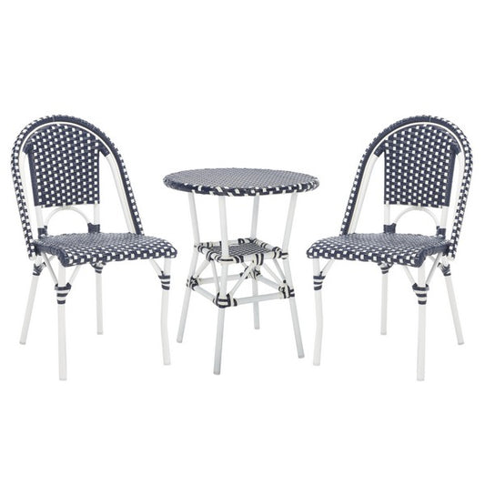 California 3 Piece Bistro Set – Woven Outdoor Chairs & Matching Table