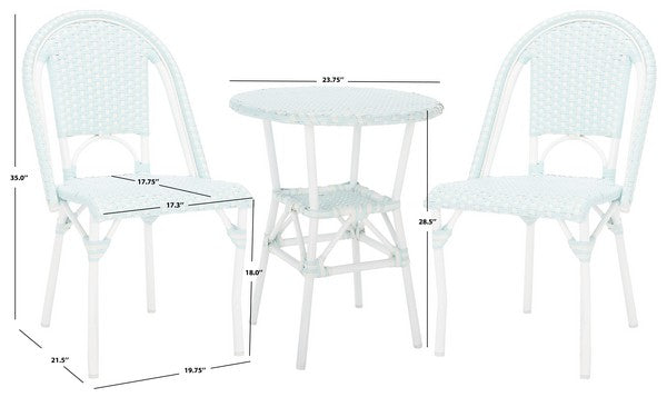 California 3 Piece Bistro Set – Woven Outdoor Chairs & Matching Table