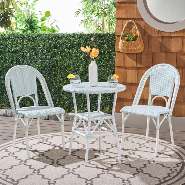 California 3 Piece Bistro Set – Woven Outdoor Chairs & Matching Table