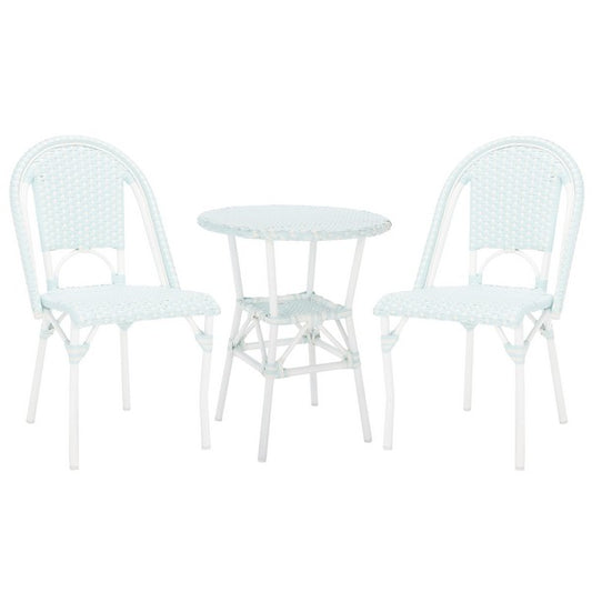 California 3 Piece Bistro Set – Woven Outdoor Chairs & Matching Table
