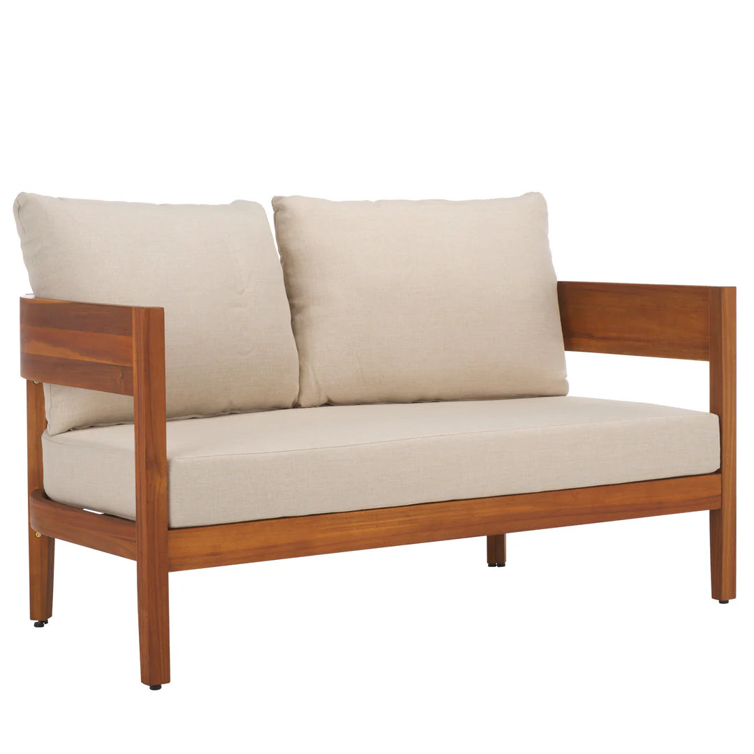 Theo 4 Piece Outdoor Set – Modern Teak Wood Outdoor Lounge with Cushions