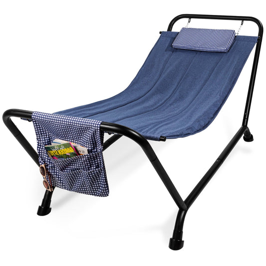 Patio Hammock with Pockets & Pillow