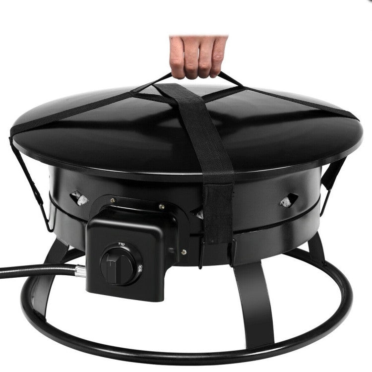 Portable Outdoor Black Metal Propane Fire Pit