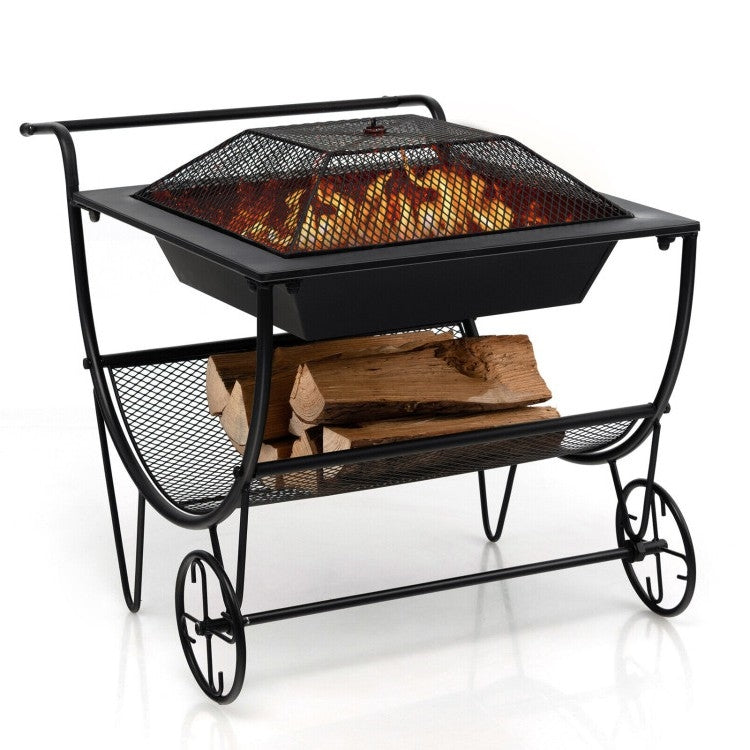Portable Outdoor Wheeled Fire Pit
