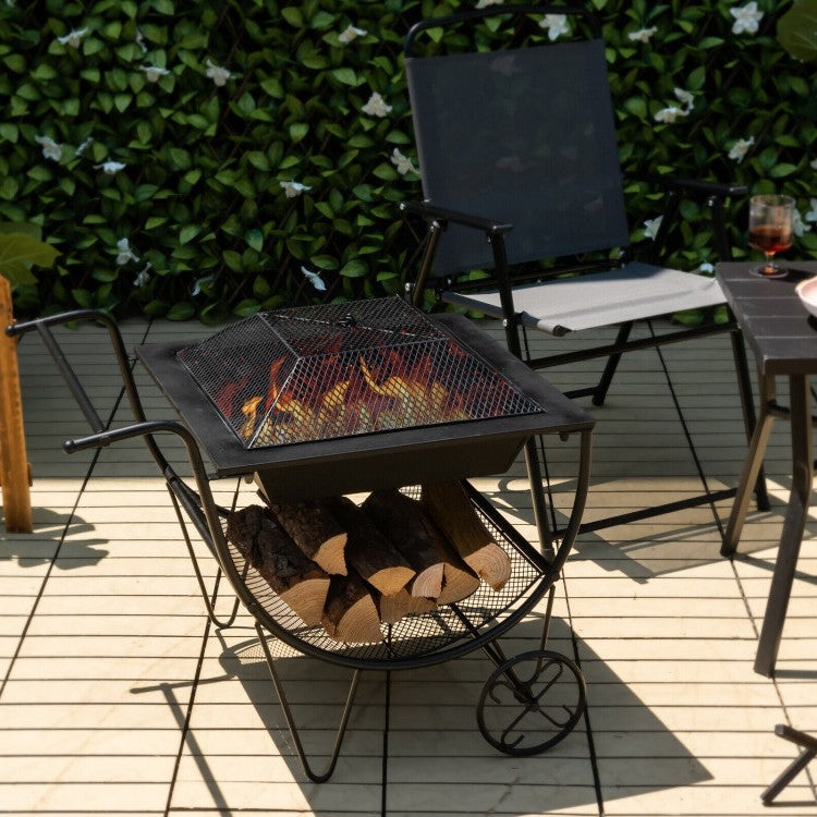 Portable Outdoor Wheeled Fire Pit