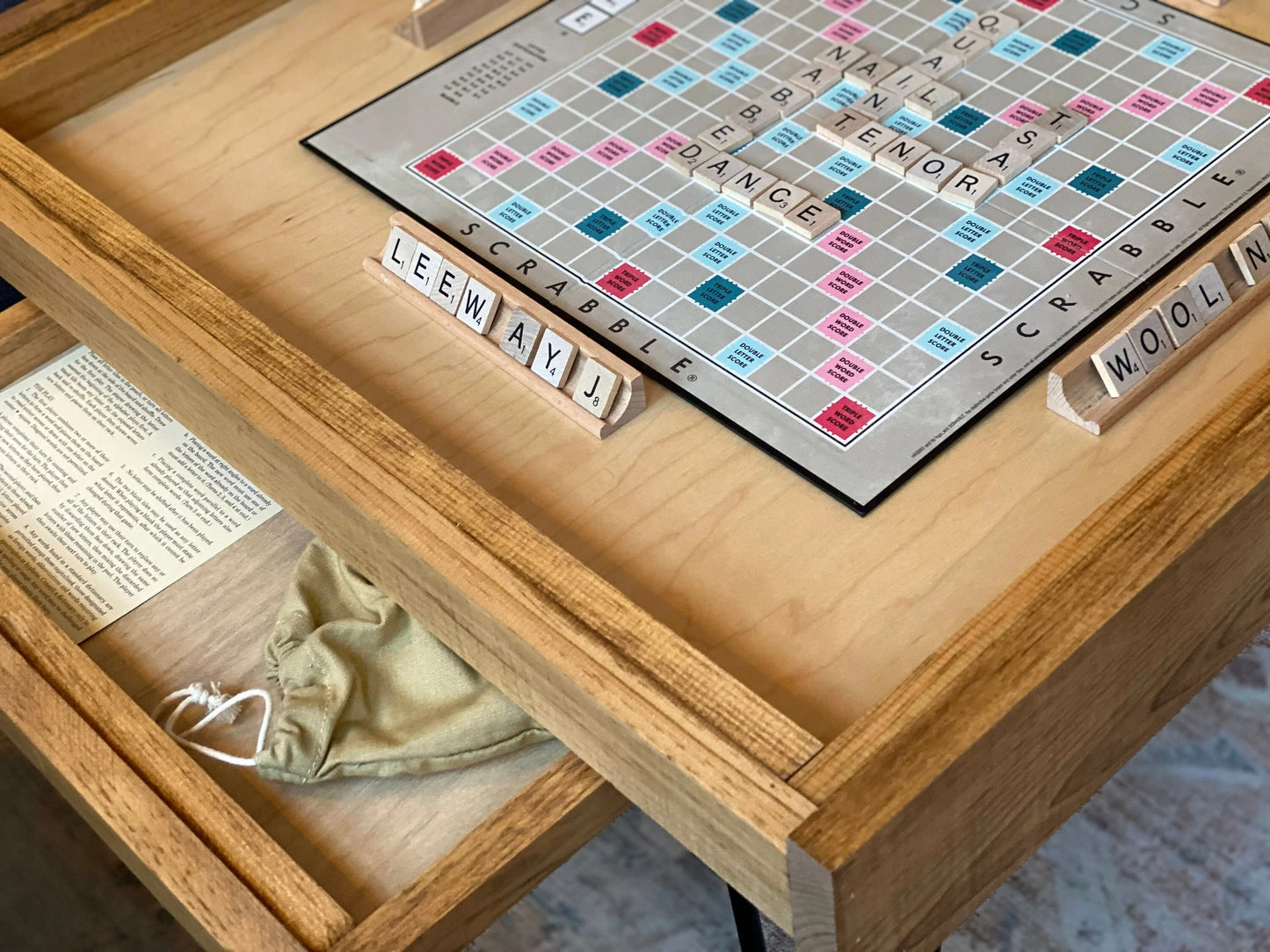 Rustic BYO Board Game Table with Removable Tempered Glass