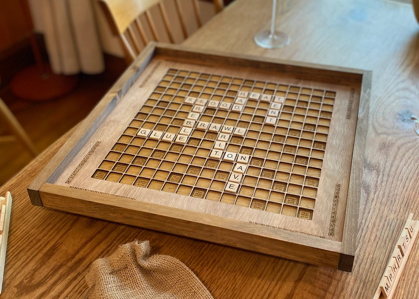 Rustic Rotating Scrabble Board