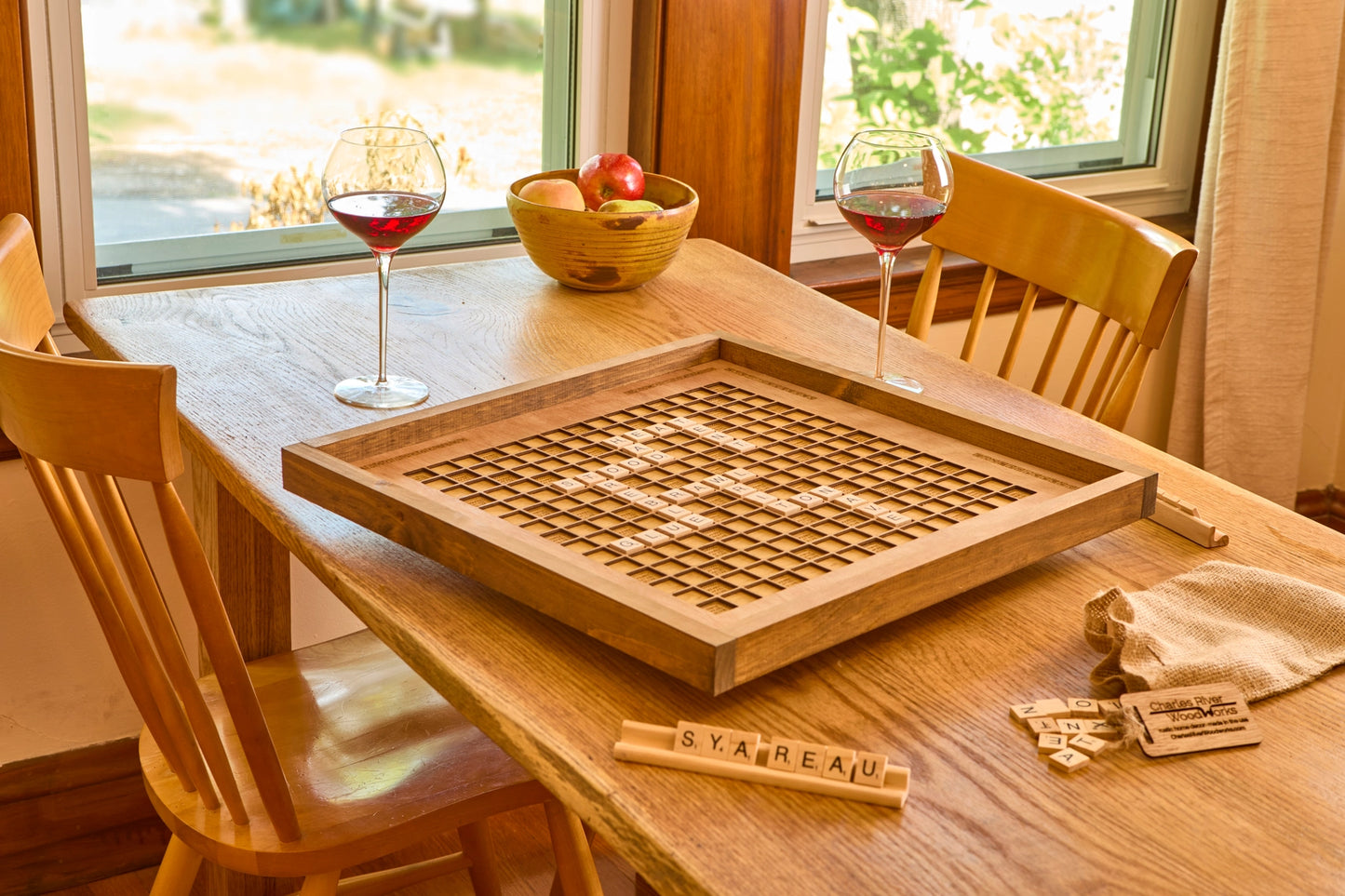 Rustic Rotating Scrabble Board