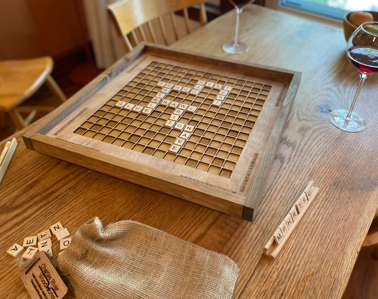 Rustic Rotating Scrabble Board