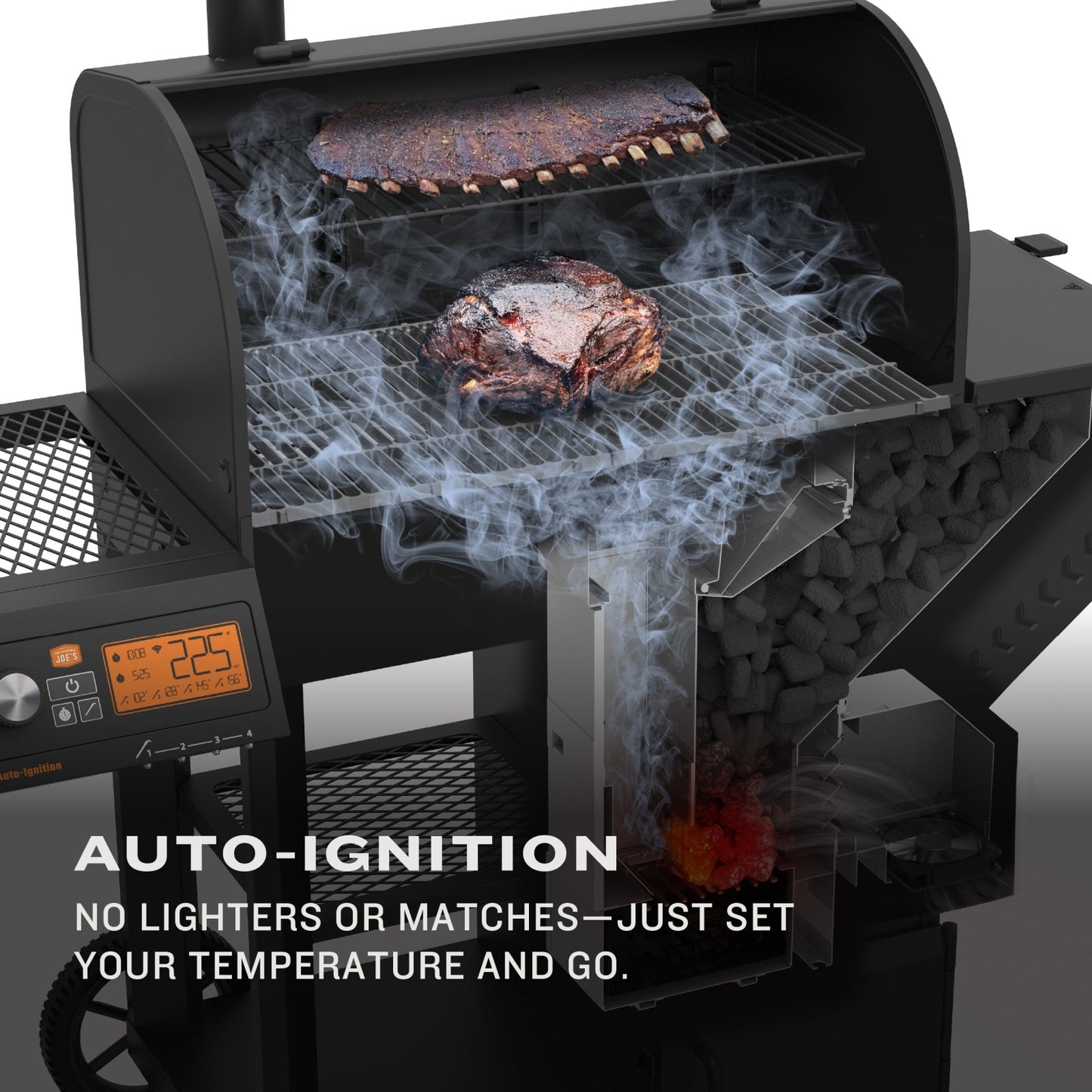 Tahoma® 1200A DLX Auto-Feed Charcoal Smoker & Grill with Wi-Fi