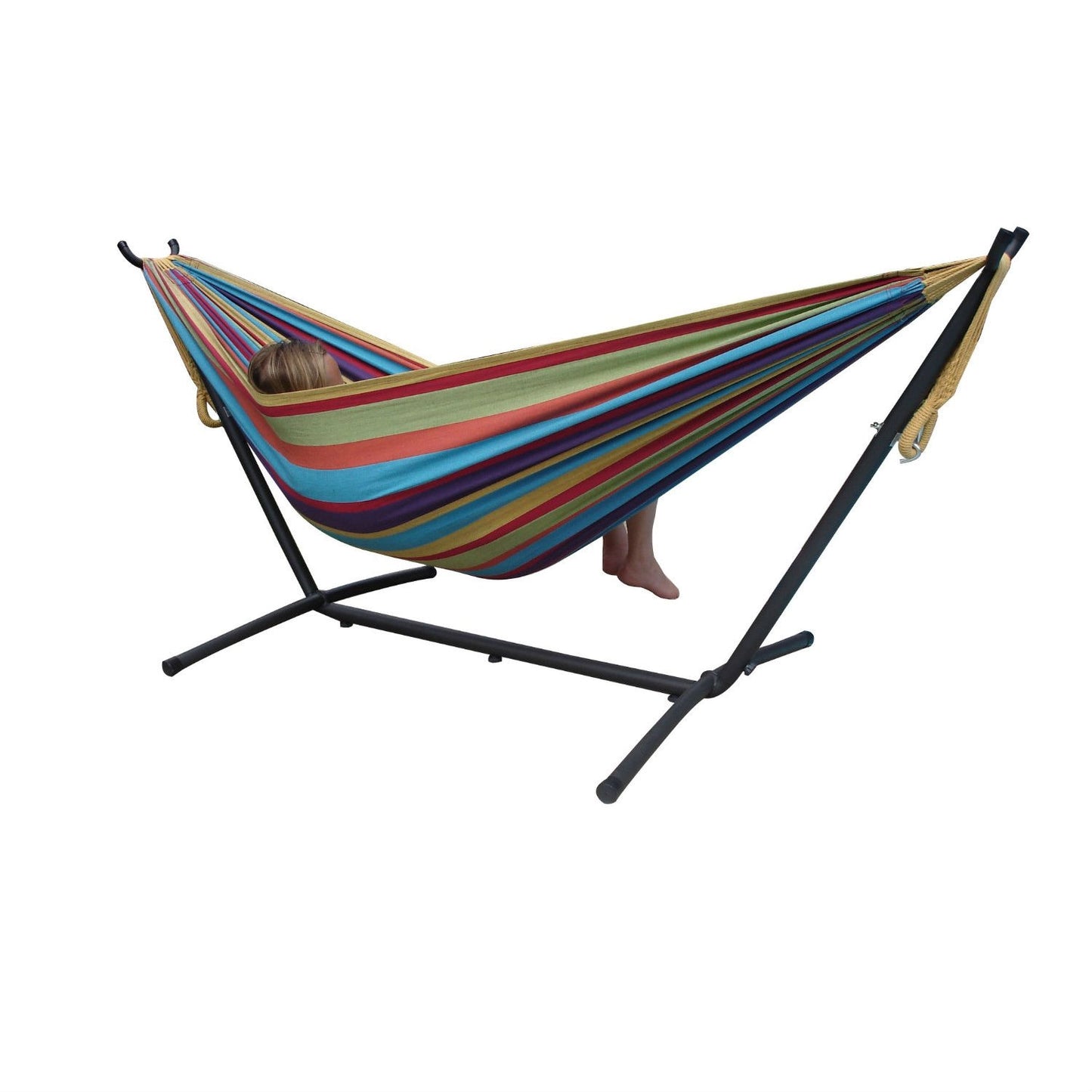Tropical Cotton Double Hammock 9-Foot Stand