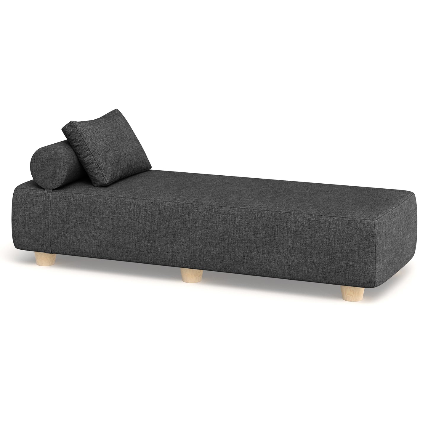 Alvy Outdoor Sun Lounger with Hevea Wood Feet