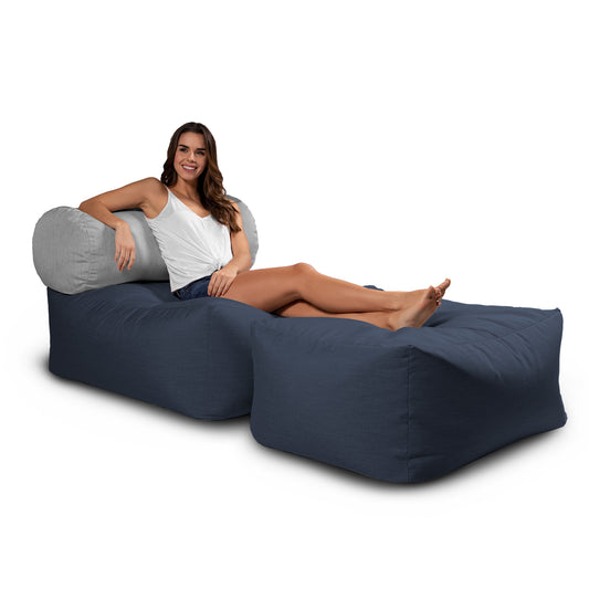 Tybee Large Outdoor Lounge w/ Bolster & Ottoman